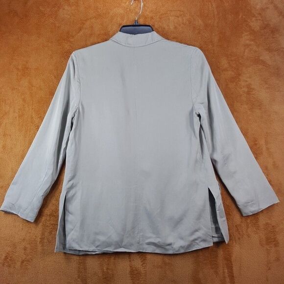 ALLSAINTS Blazer Womens Size 6 Gray Lightweight Open Lyocell Side Slits ALVA - Picture 5 of 9